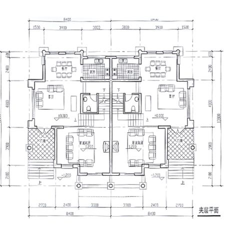 某地3+1夹层双拼别墅设计图+效果图 5张JPG-图二