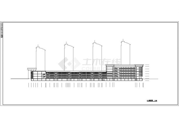 办公楼设计_某大型商场规划设计CAD全套建筑方案图纸（含南北区及办公楼设计）-图一