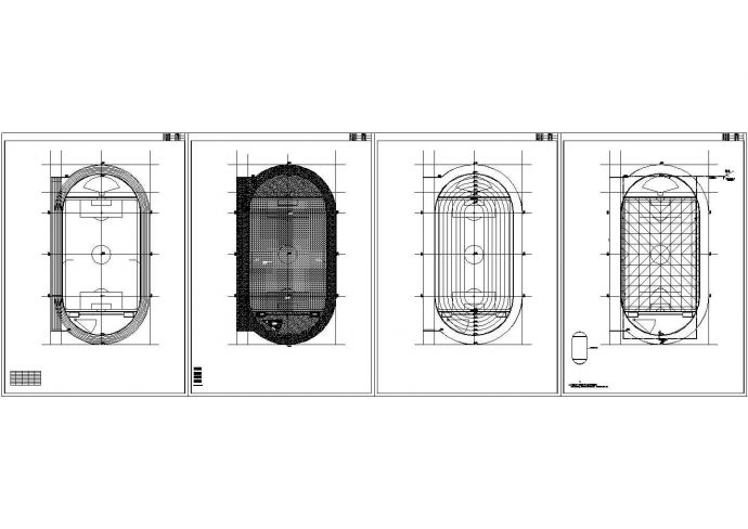 某塑胶跑道400米标准运动场设计cad施工图（含人工草坪足球场、铅球、跳高、跳远场地设计）_图1