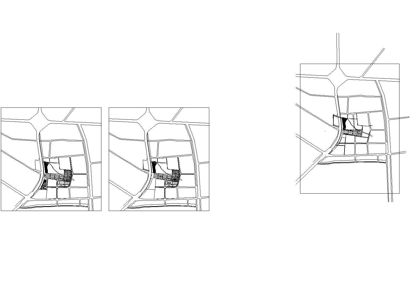 北京雅宝国际物流中心规划设计建筑施工cad图纸，共三张