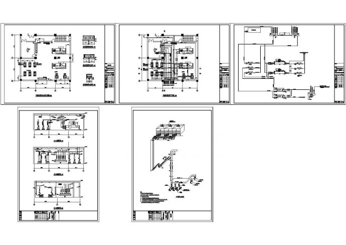 某冷冻机房cad设计全套施工图纸（标注详细）_图1