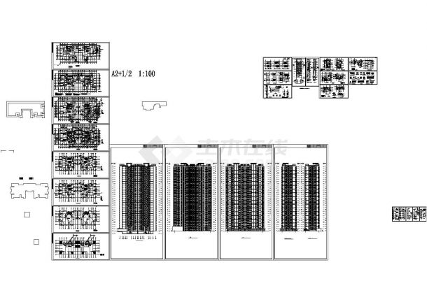某小区34层剪力墙结构住宅楼建筑设计cad全套方案图纸（甲级院设计）-图二