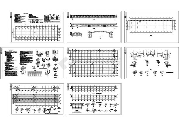 某单层钢结构厂房全套建筑结构设计cad施工图纸-图一
