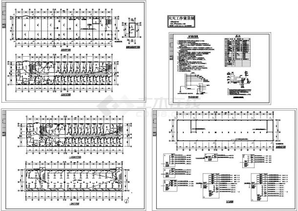 3741平方米5层宿舍楼电气系统设计施工cad图纸，共四张-图一