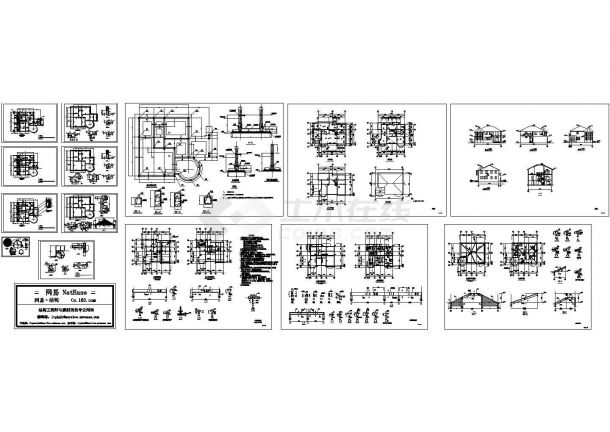 某二层砖混结构别墅设计cad全套建筑施工图纸（含结构设计）-图一