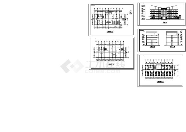 办公楼设计_某四层综合办公楼设计CAD全套建筑施工图纸（标注详细）-图二