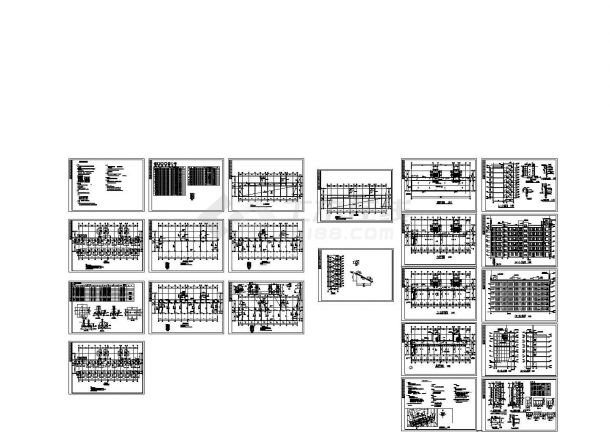 某学校六层框架结构教学综合楼（3068㎡）设计cad全套建筑施工图（含设计说明，含结构设计）-图二