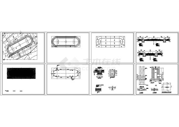 某学校200米环形塑胶跑道及不标准足球场设计CAD全套施工图（甲级院设计）-图二