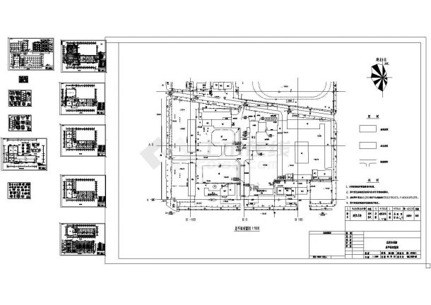 办公楼设计_4703平方米5层电力大队办公楼砖混结构设计施工cad图纸，共十二张-图一