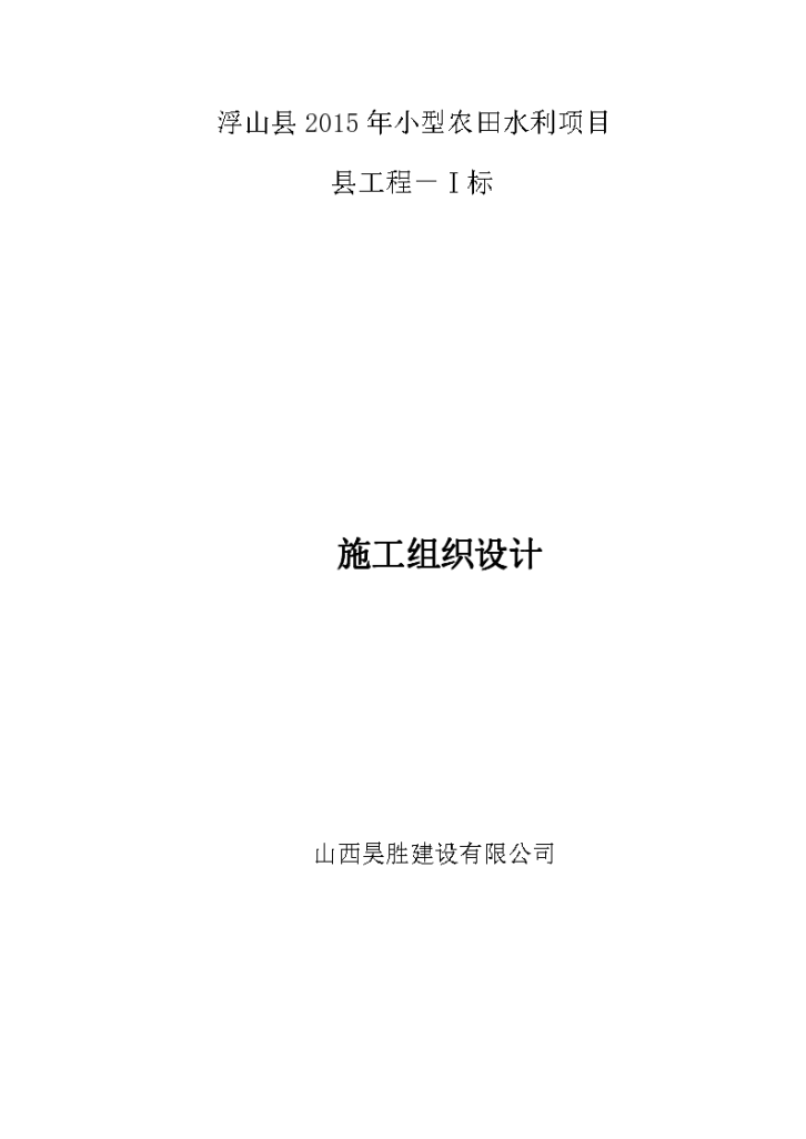 小型农田水利设施建设项目施工组织设计-图一