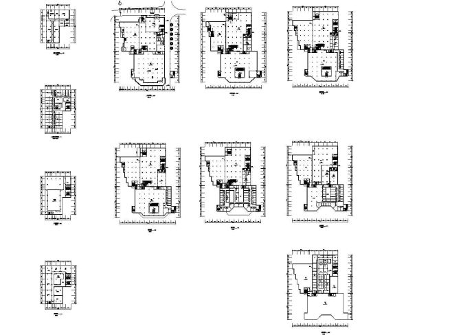 某地综合商业建筑平面设计cad图【只有各层平面图】_图1