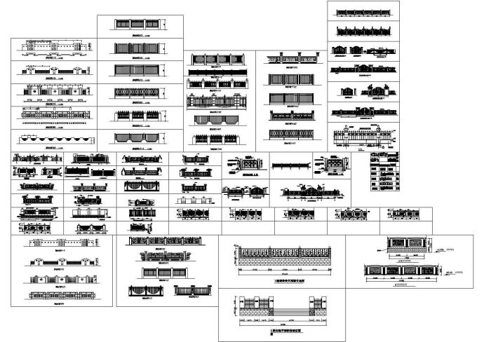 精心收集几十种围墙CAD外形施工图纸（甲级院设计，种类齐全）_图1
