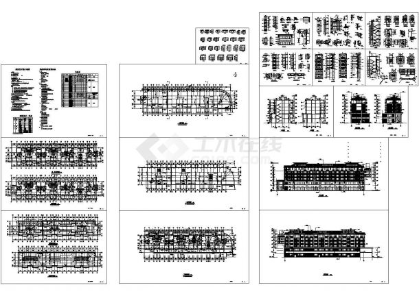 余杭市某六层框架结构住宅建筑设计cad全套施工图纸（含设计说明）-图二