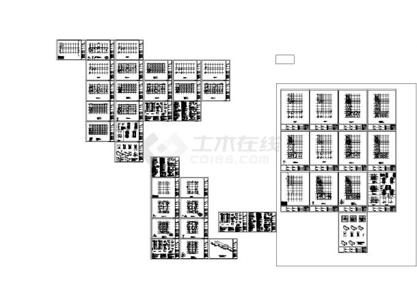 办公楼设计_某县民族中学综合楼（阶梯教室、实验室、办公楼）设计cad全套结构施工图（含设计说明）-图一