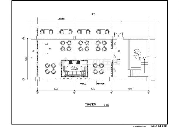 北京龙泉洗浴中心装修设计建筑施工cad图纸，共十八张-图二