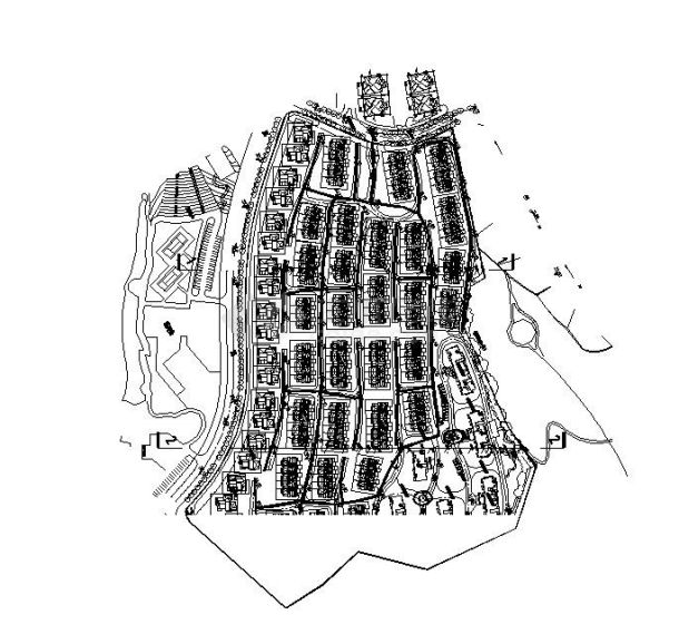 大连红某海项目总平面建筑图-图二