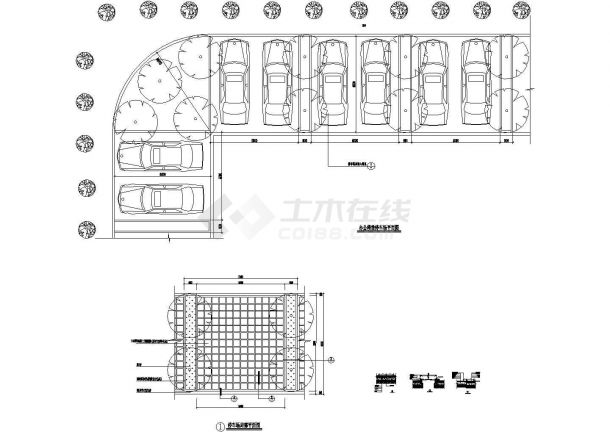 某小区停车场区域设计cad图(含平面图)-图二