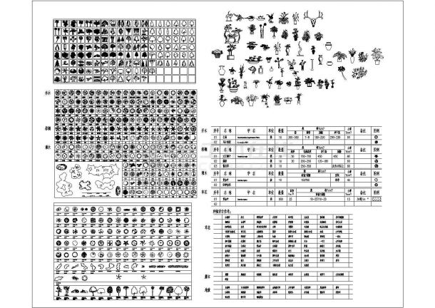 经典室内装修植物设计素材cad图例（标注详细，种类齐全）-图一