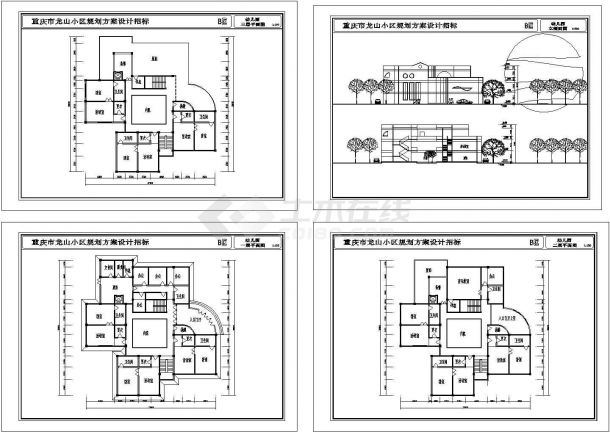 某三层框架结构市区幼儿园设计cad建筑图纸（甲级院设计）-图一