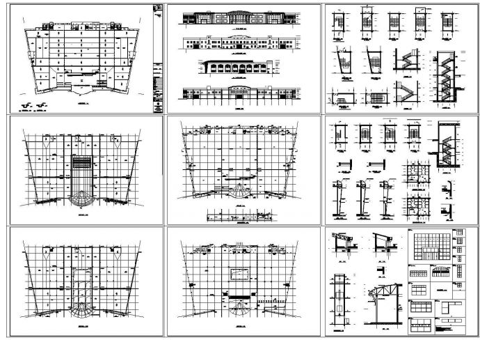 荆门通源大市场2层综合楼设计建筑施工cad图纸，共九张_图1