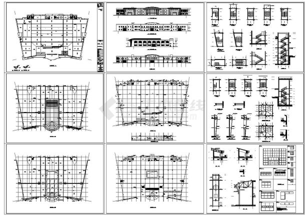荆门通源大市场2层综合楼设计建筑施工cad图纸，共九张-图二