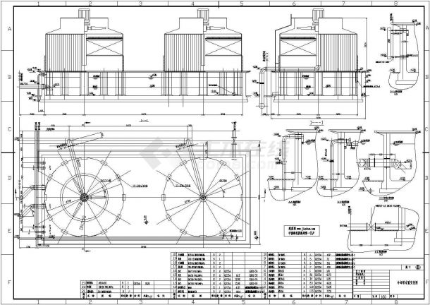 某冷却塔设计cad全套安装施工图纸（甲级院设计）-图一