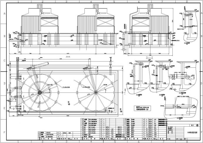 某冷却塔设计cad全套安装施工图纸（甲级院设计）_图1