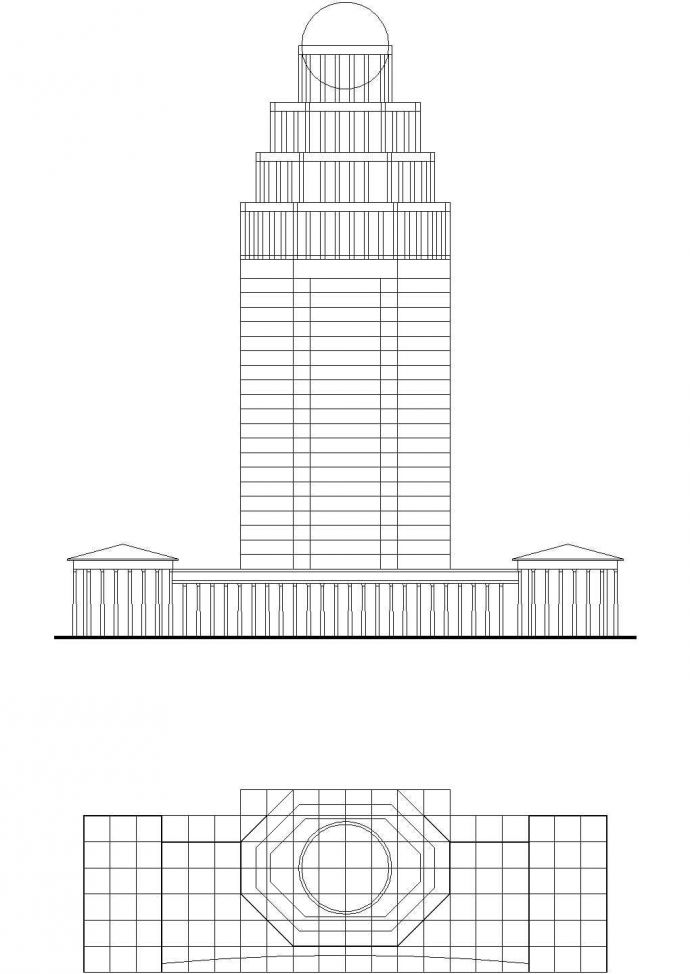 某地区平安保险大厦建筑设计图纸_图1