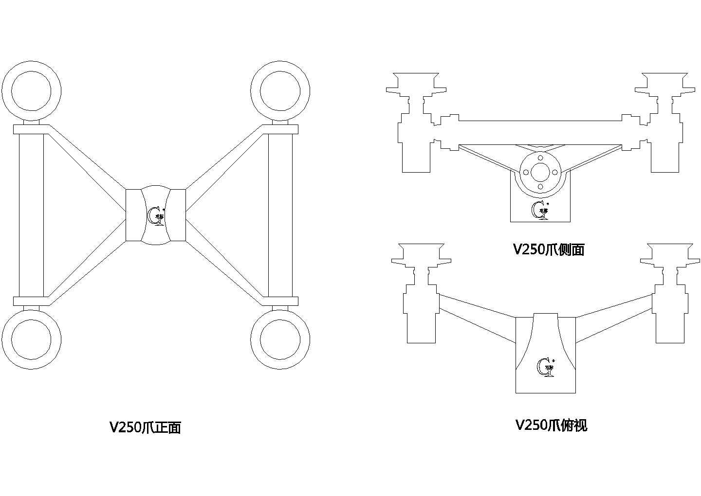 V形驳接爪CAD施工图设计