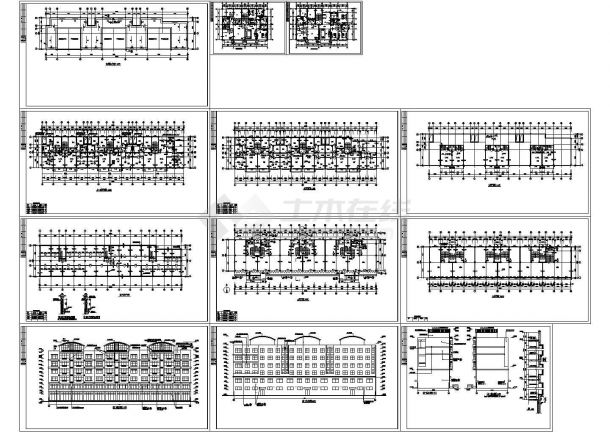 8层一字形商住楼规划设计建筑施工cad图纸（含地下一层，共十二张）-图一