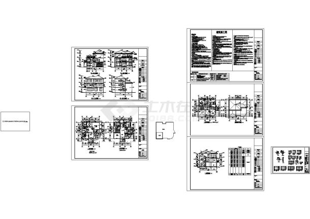 412.72平米新中式农村自建房3层独栋别墅建筑设计施工图（含全套CAD图纸）-图一