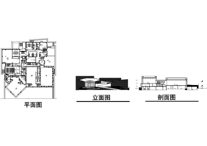 一套单层创意小型博物馆建筑初步设计方案图_图1