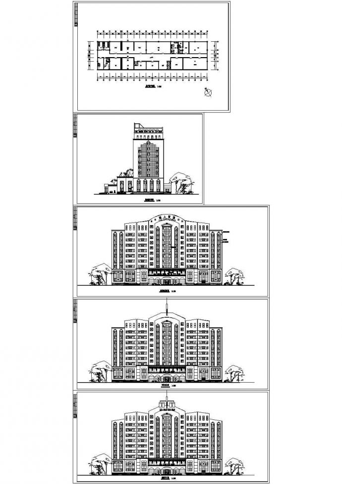 三星级酒店设计施工CAD图_图1