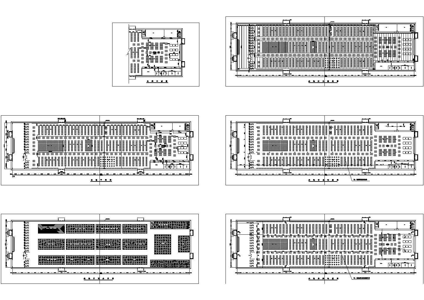 某地市区小型超市卖场全套施工设计cad图纸（含布局图）