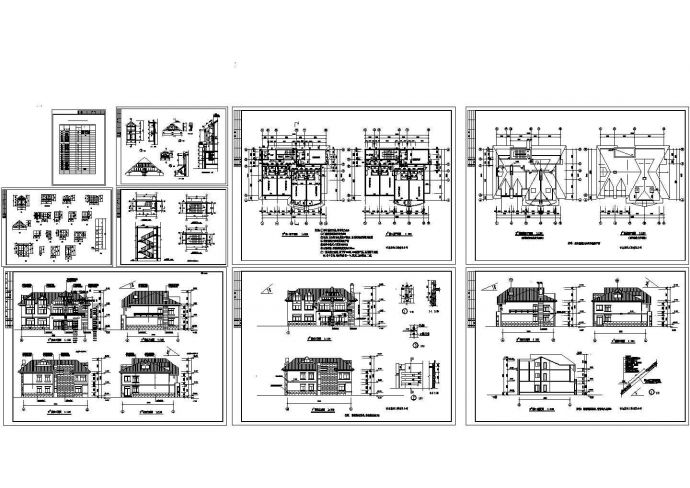 大型别墅式疗养房装修设计CAD图纸_图1