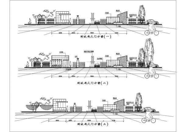 某集团建筑传达室大门完整设计施工大样CAD图纸-图一