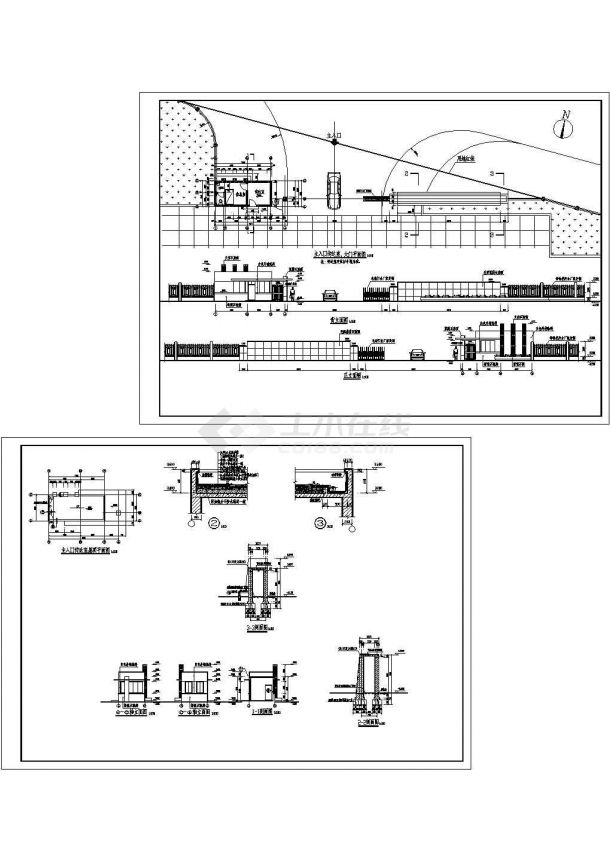 某地区厂建筑传达室钢结构平面设完整计CAD图纸-图一