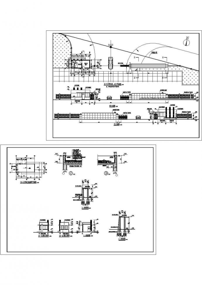 某地区厂建筑传达室钢结构平面设完整计CAD图纸_图1