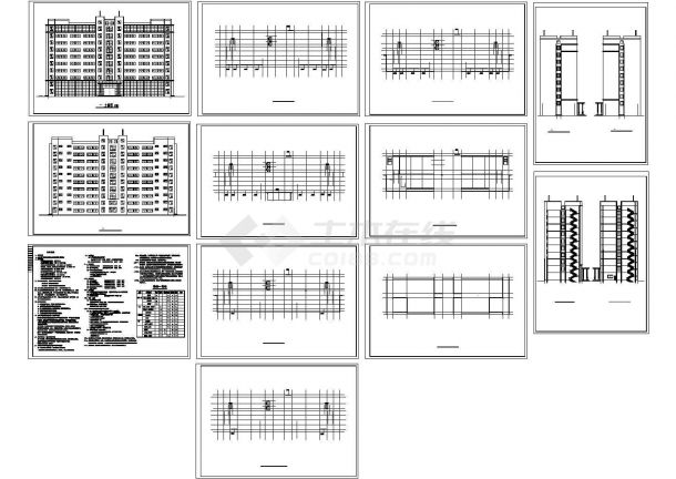 10层株洲时代电子研发楼建筑设计施工cad图纸，共十二张-图一