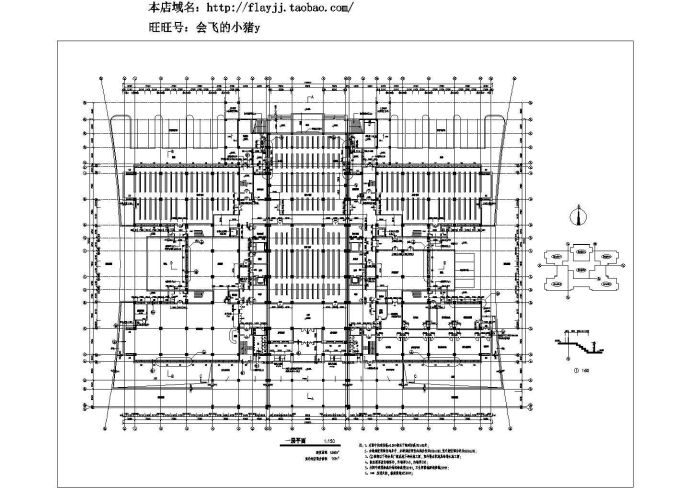 某八层大学图书馆（37985㎡）cad建筑设计施工图（含详图设计）_图1