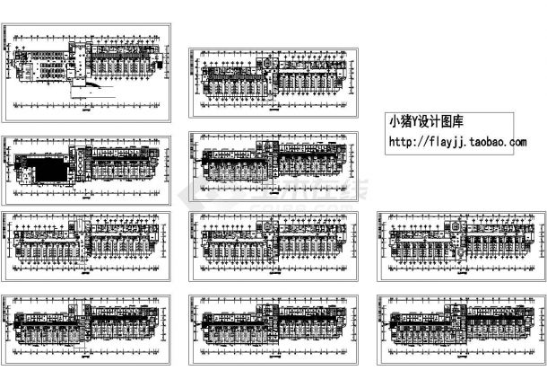9层上海市第一人民医院综合楼改造工程设计施工cad图纸，共十张-图一