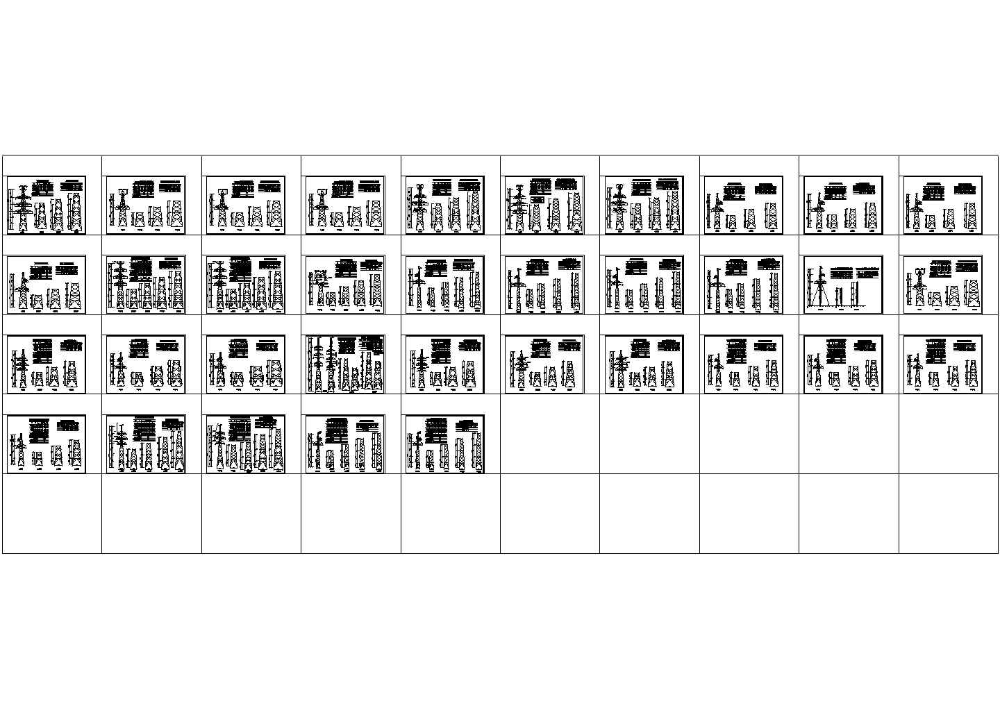 经典35-110KV铁塔设计cad施工图图集（标注详细，种类齐全）