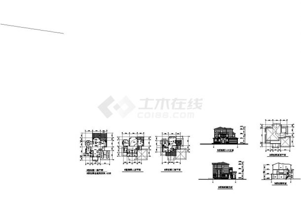 【浙江】某地农村3层410平米精美别墅建筑设计cad图【平立剖】-图一