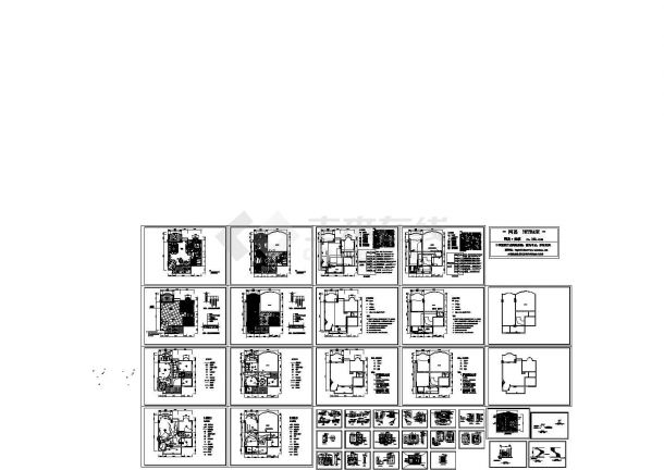 某别墅豪华家装施工设计CAD图-图一