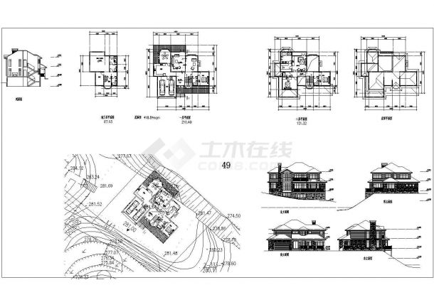 某坡地独栋别墅方案设计CAD图-图一