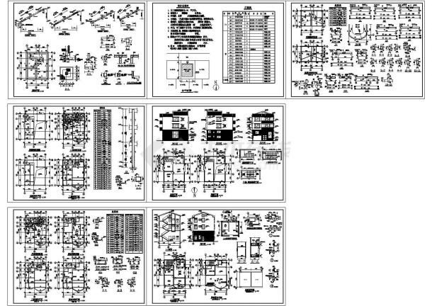 阁楼层301平米花园别墅全套建施结施cad图纸【建筑图 结构图】-图一