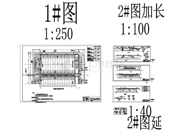 某污水处理厂波浪曝气生物池设计cad图纸-图一