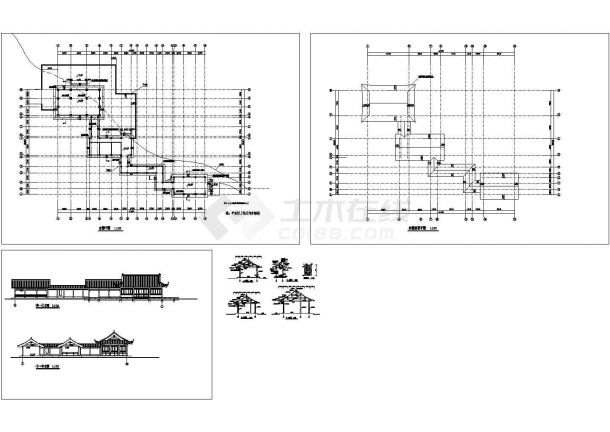 某地水榭设施全套建筑施工设计cad图【含平立剖图】-图一