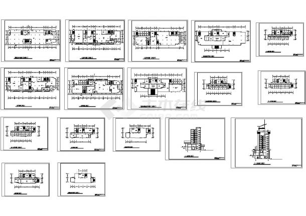 湖北9层客运站综合楼建筑设计施工cad图纸，共十七张-图一