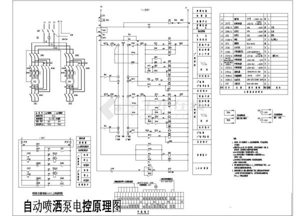 某型号自动喷洒泵电控电气原理设计CAD平面图纸-图一